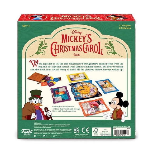 Disney Mickey's Christmas Carol Holiday Game by Funko 2-4 players ages 4 & up - Picture 9 of 9